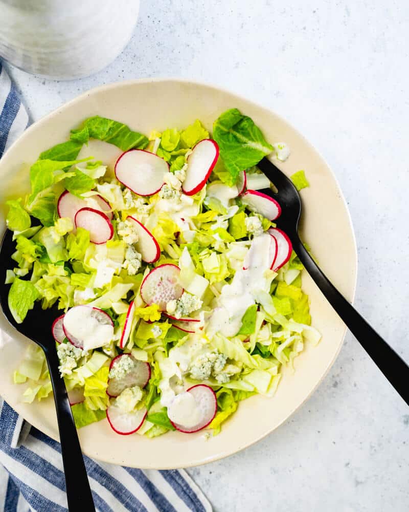 Radish salad with gorgonzola dressing