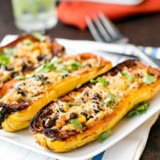 Delicata Squash Recipe with Black Bean Stuffing