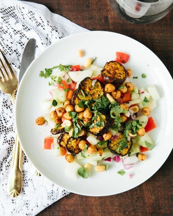 Roasted eggplant salad