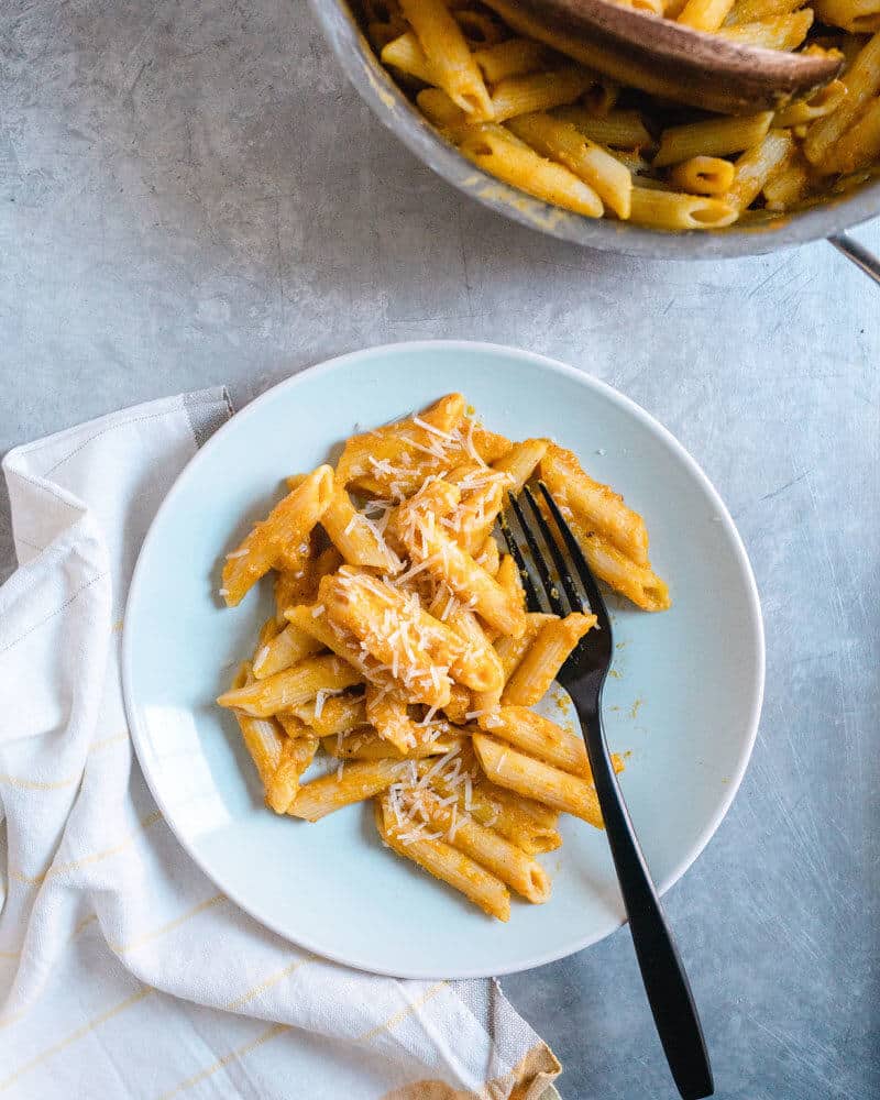 Pumpkin parmesan pasta