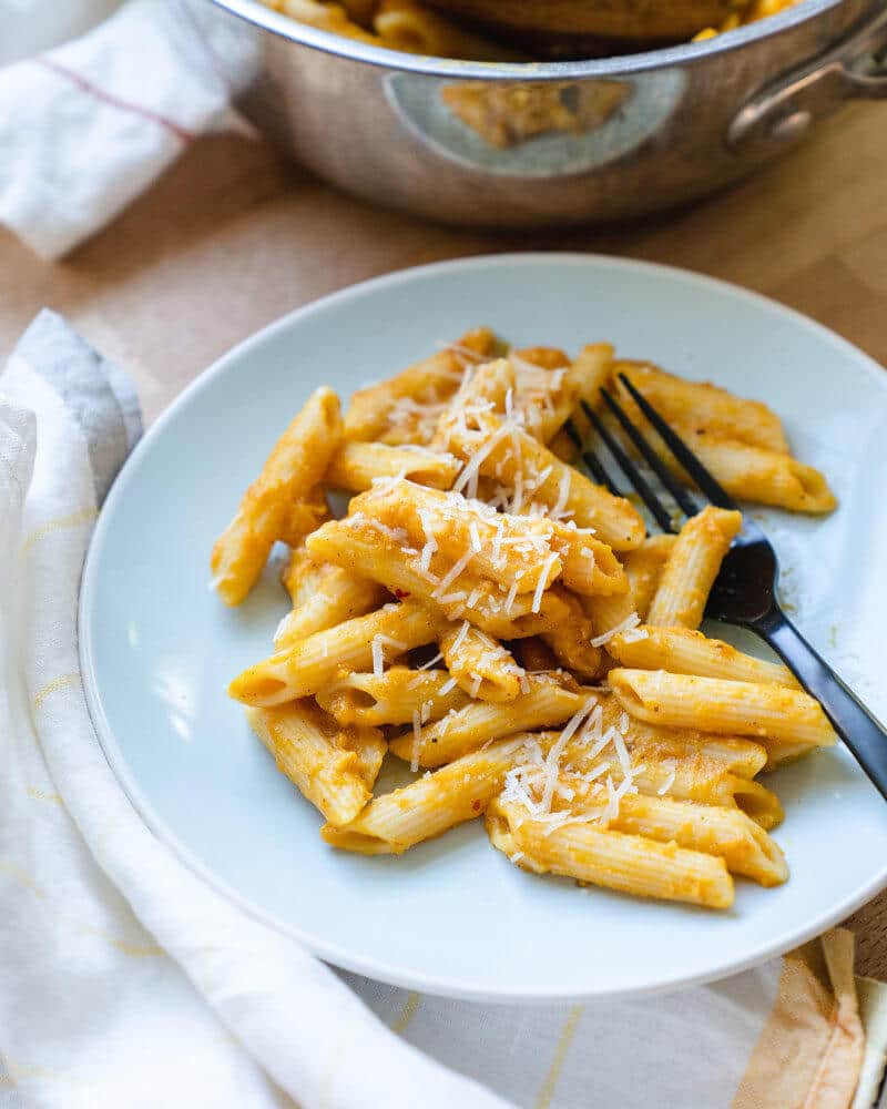 Pasta with pumpkin sauce