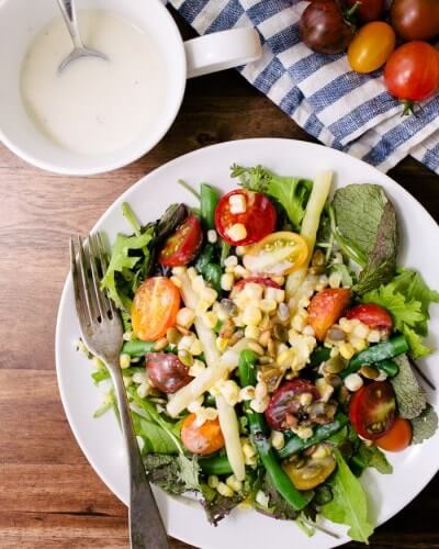 Summer Vegetable Salad with Sesame Ranch Dressing – A Couple Cooks