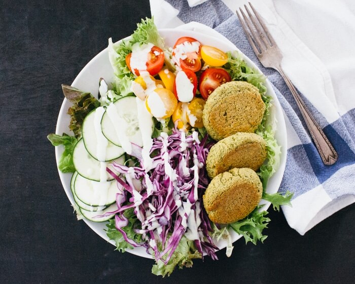 Baked Falafel Salad Bowl | Vegan falafel recipe