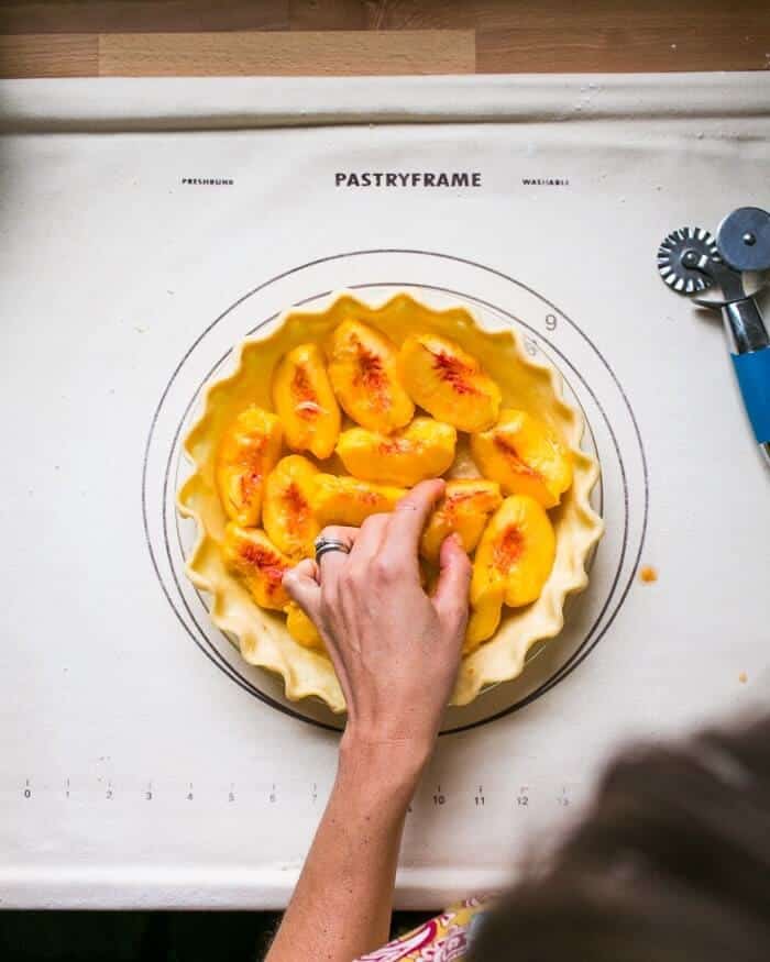 Peaches in a pie crust