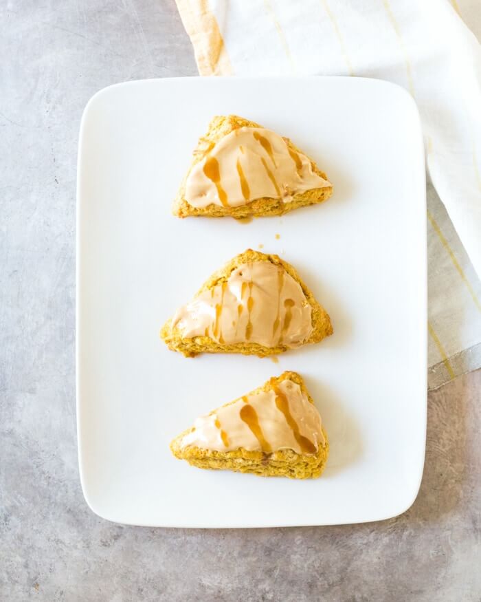 Pumpkin Scones with Maple Glaze | A Couple Cooks