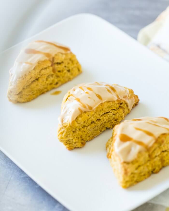 Pumpkin Scones with Maple Glaze | A Couple Cooks