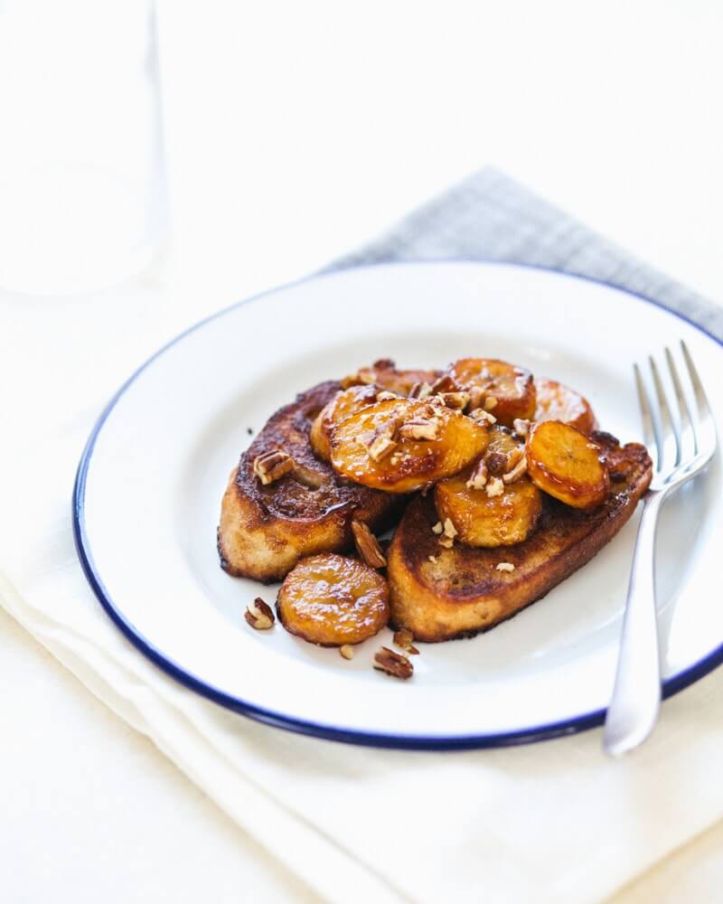 Vegan French Toast with Caramelized Bananas A Couple Cooks