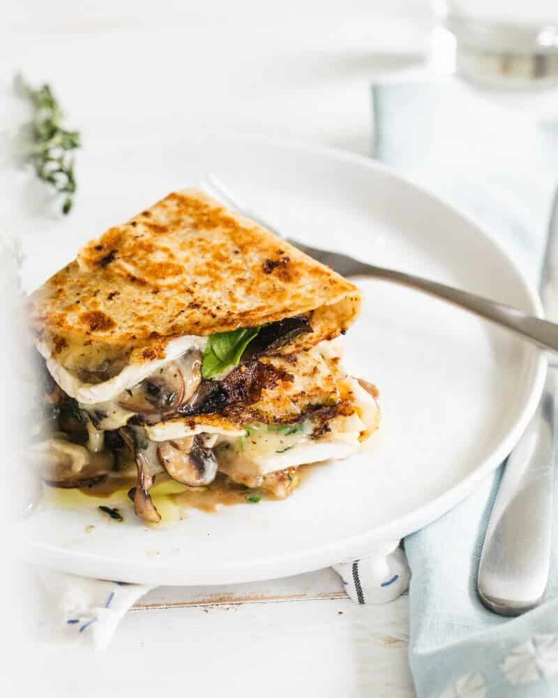 Mushroom and Brie Quesadillas | A Couple Cooks