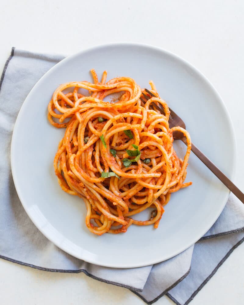 Vegan Spaghetti with Marinara Sauce A Couple Cooks