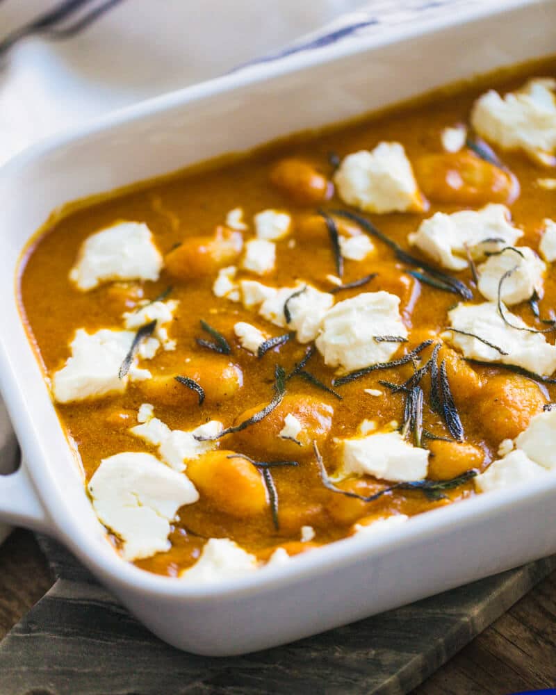 Pumpkin sauce with gnocchi