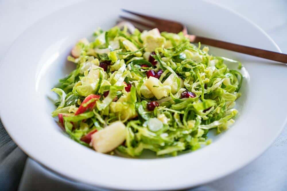 Pomegranate Shaved Brussels Sprout Salad | A Couple Cooks