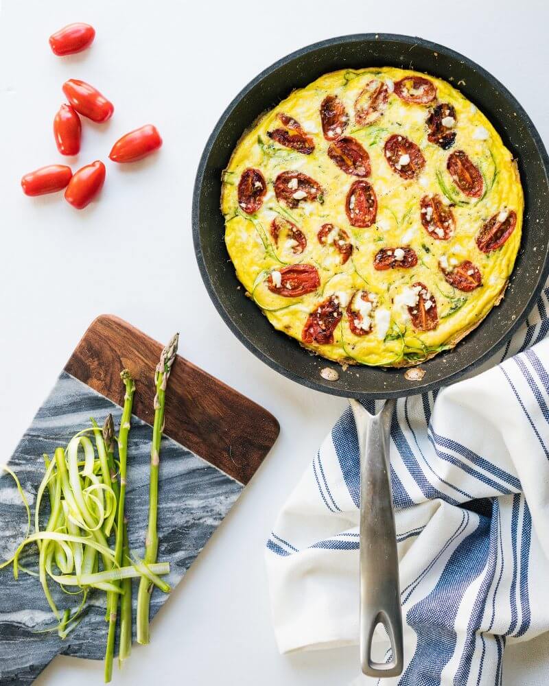 Asparagus frittata with feta