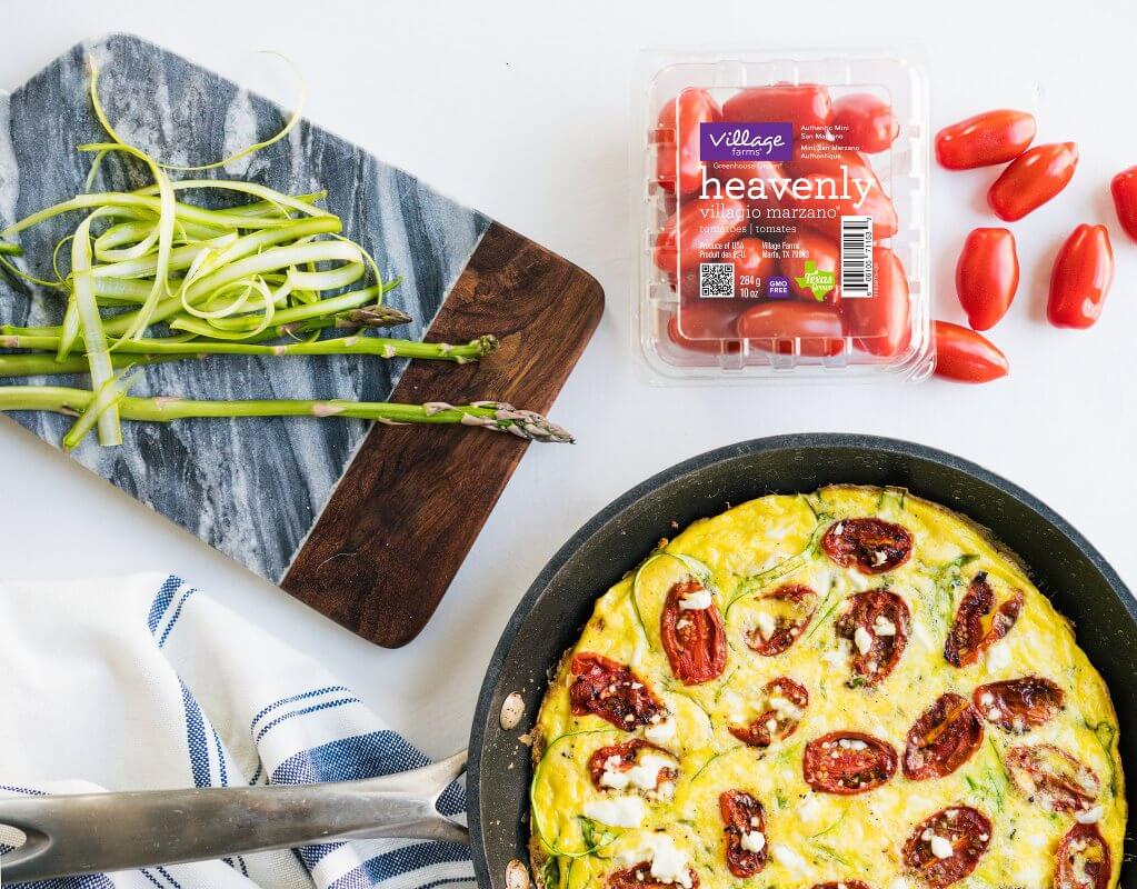 Asparagus frittata with feta