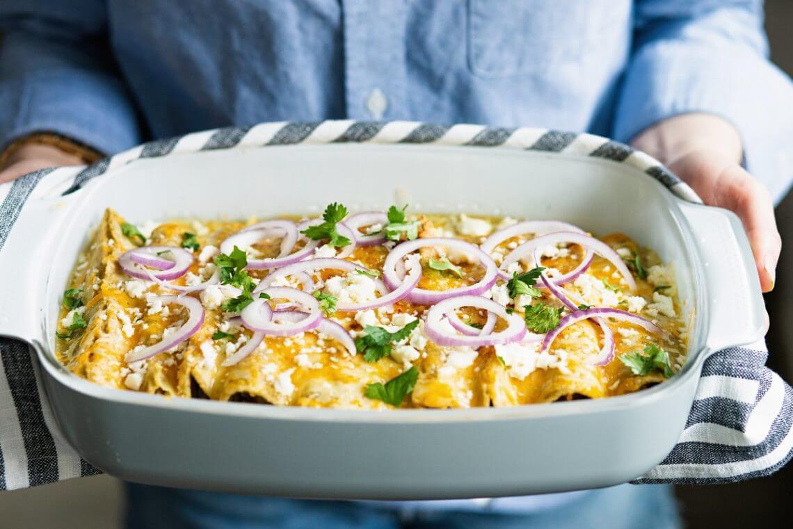 Green Enchiladas with Quinoa A Couple Cooks