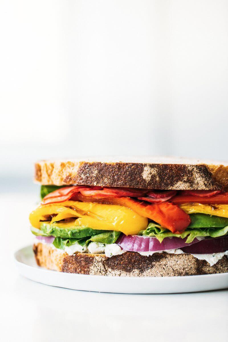 Ultimate Rainbow Vegetable Sandwich | A Couple Cooks via The Pretty Dish