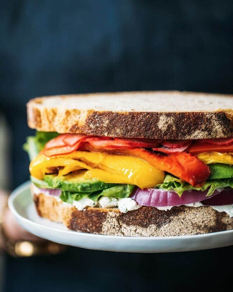 Ultimate Rainbow Vegetable Sandwich | A Couple Cooks via The Pretty Dish