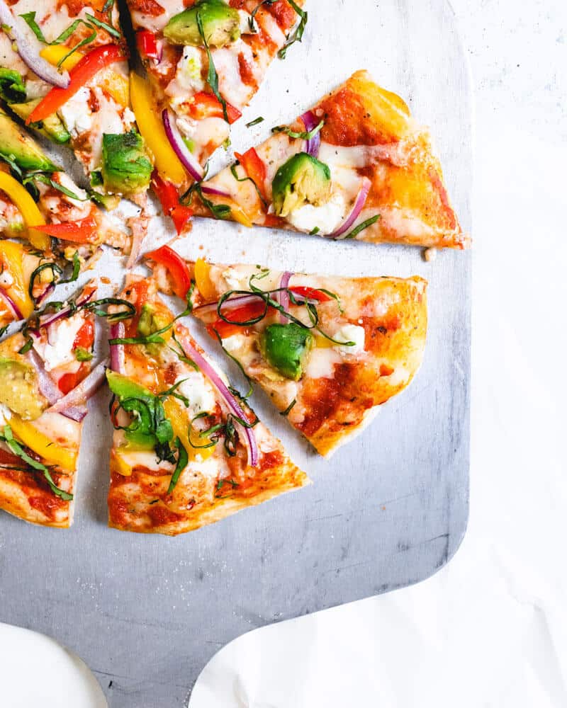 California Veggie & Avocado Pizza A Couple Cooks