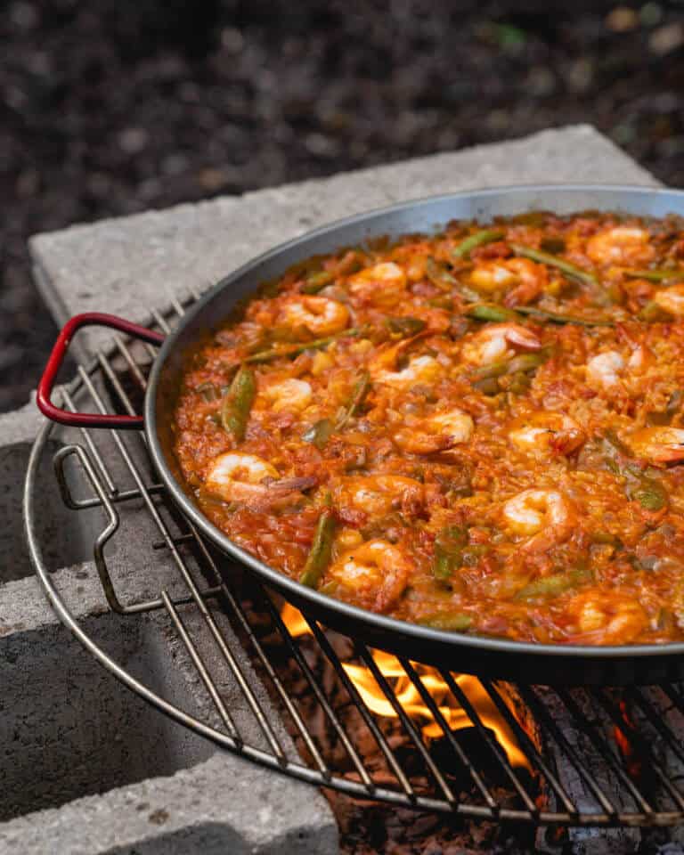 Seafood Paella on an Open Fire A Couple Cooks