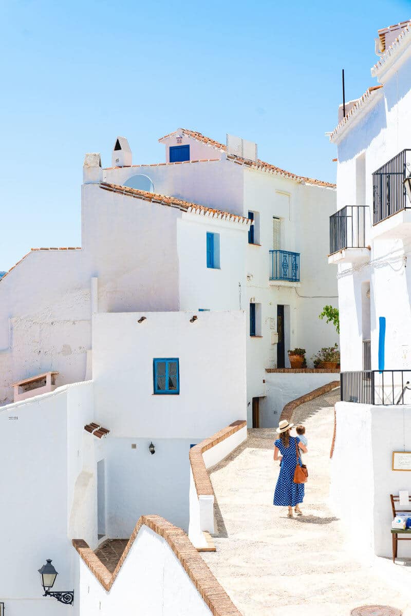 Spain travel | Frigiliana Spain | Woman in Spain | Blue dress