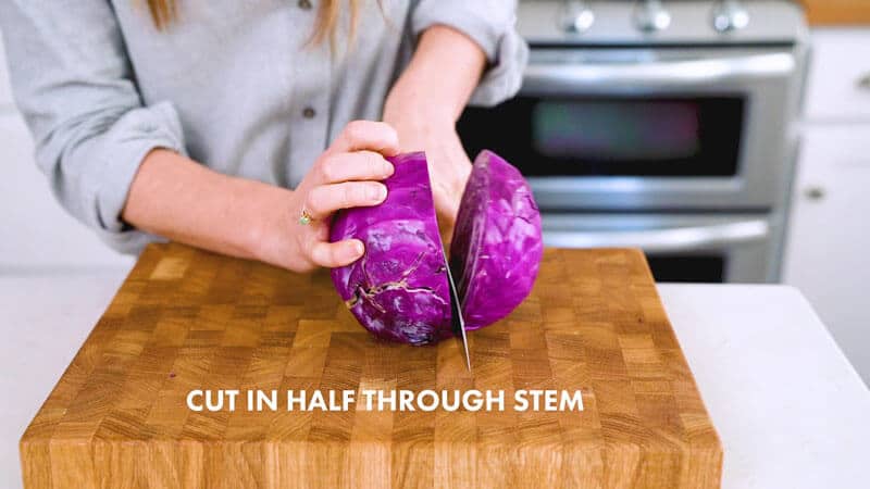 How to cut cabbage | Cut in half through stem