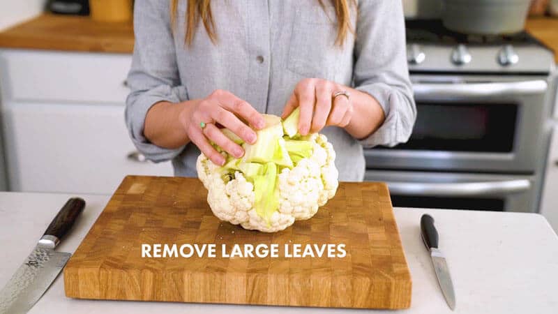 How to cut cauliflower | Remove large leaves