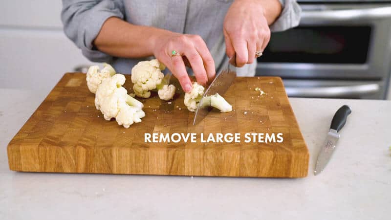 How to cut cauliflower | Remove large stems