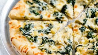 Spinach artichoke pizza