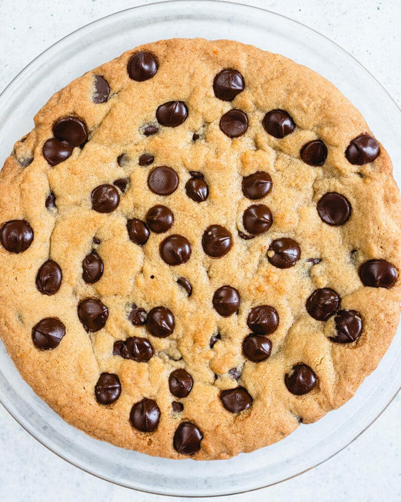 Soft and Chewy Chocolate Chip Cookie Cake Recipe