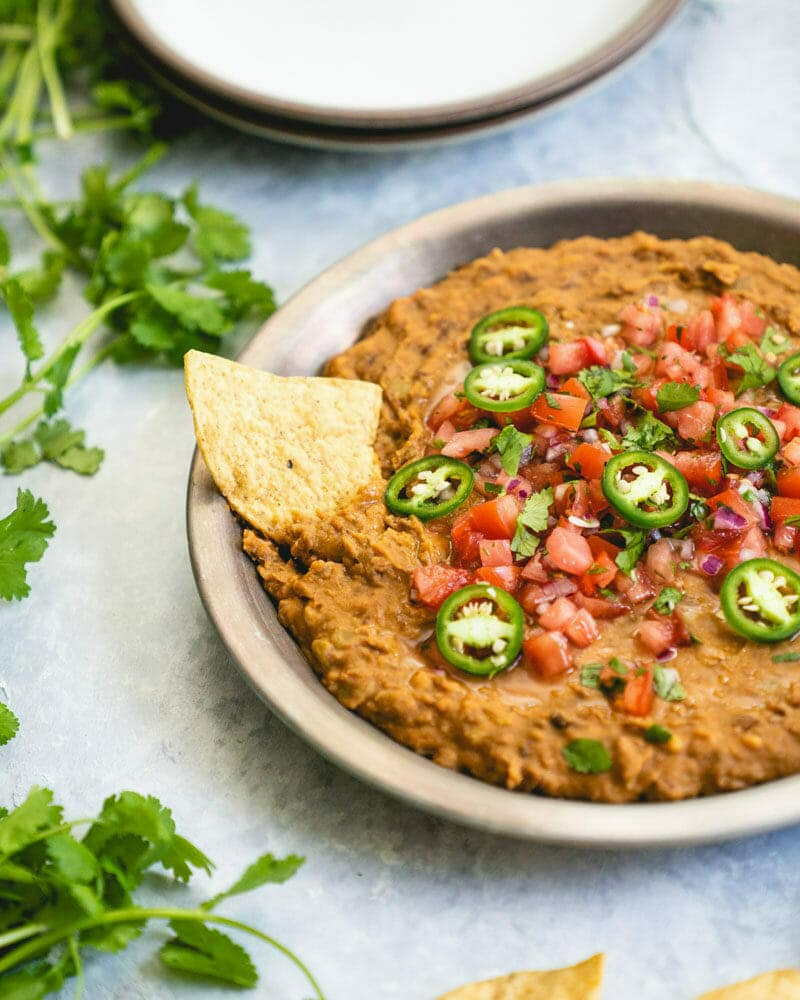 Easy Refried Bean Dip A Couple Cooks Easy Refried Bean Dip A Couple Cooks