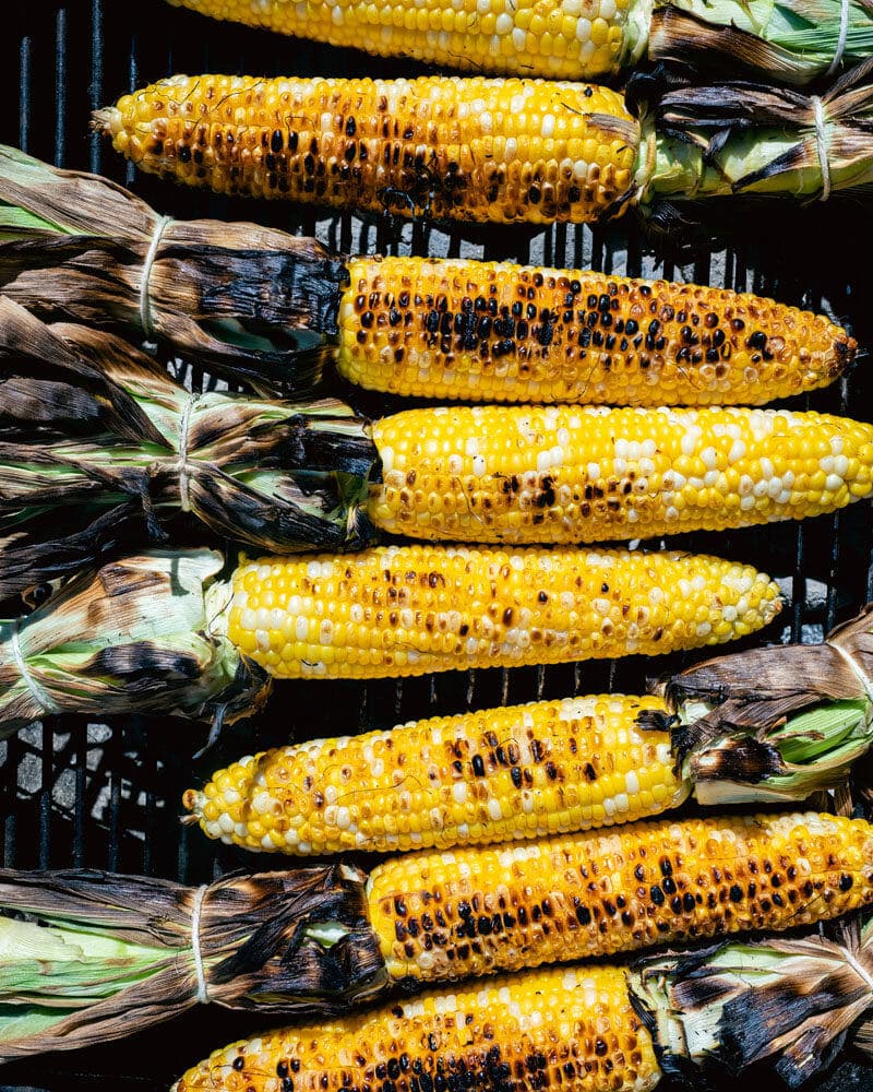 Grilled corn on the cob