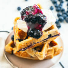 Best Blueberry Waffles (+ Blueberry Sauce!)-image