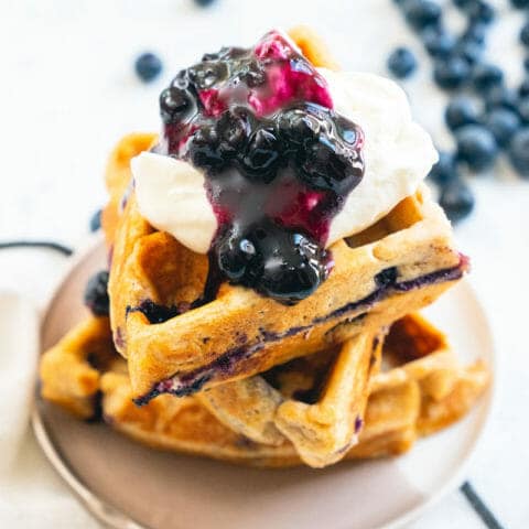 Best Blueberry Waffles – A Couple Cooks