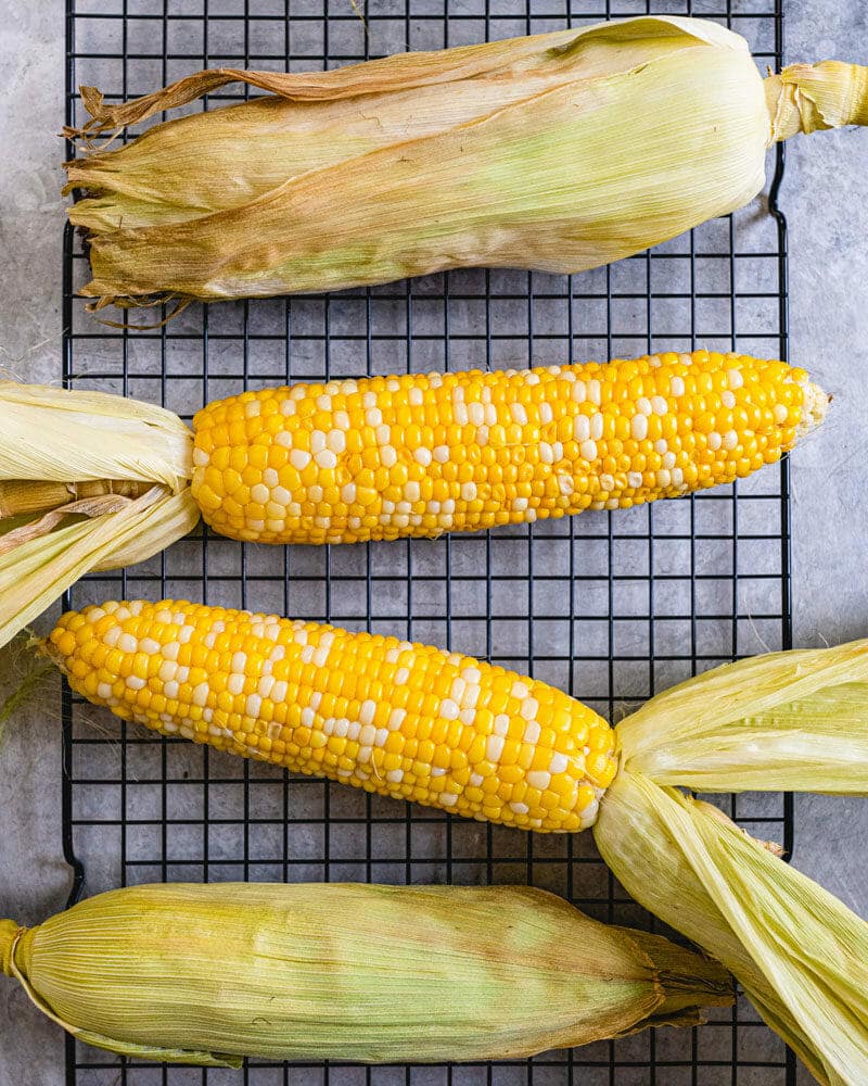 Oven roasted corn on the cob