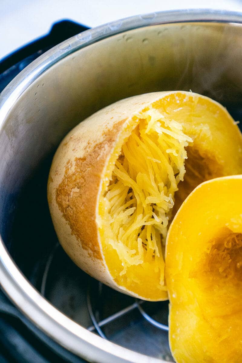 Instant pot spaghetti squash in a pressure cooker