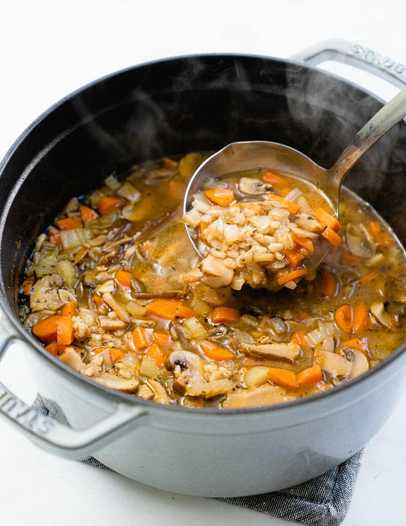 Mushroom Barley Soup for Two Recipe: How to Make It