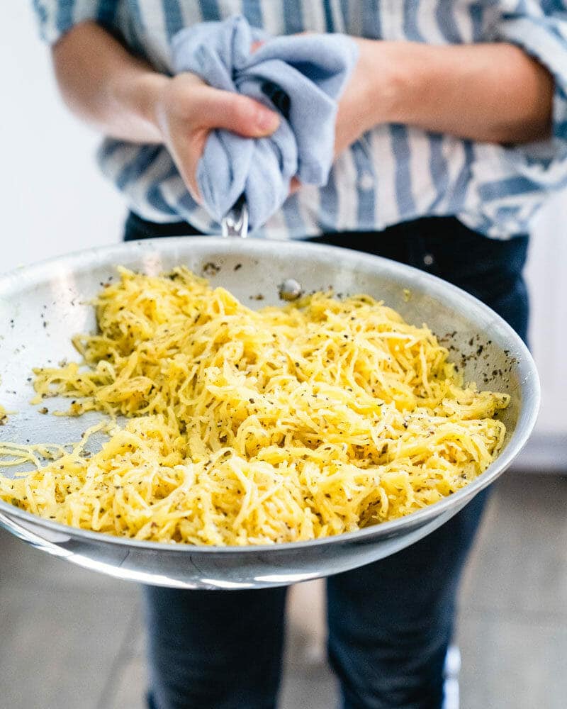 Spaghetti squash in pan