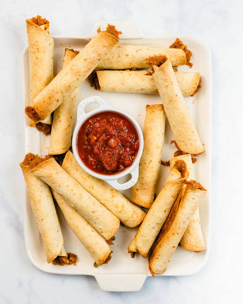 Baked Flautas (Taquitos!) A Couple Cooks