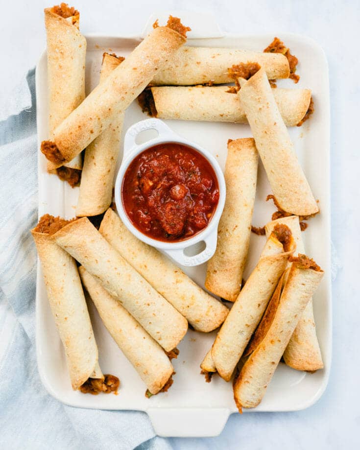 Easy Baked Flautas (Taquitos!) A Couple Cooks