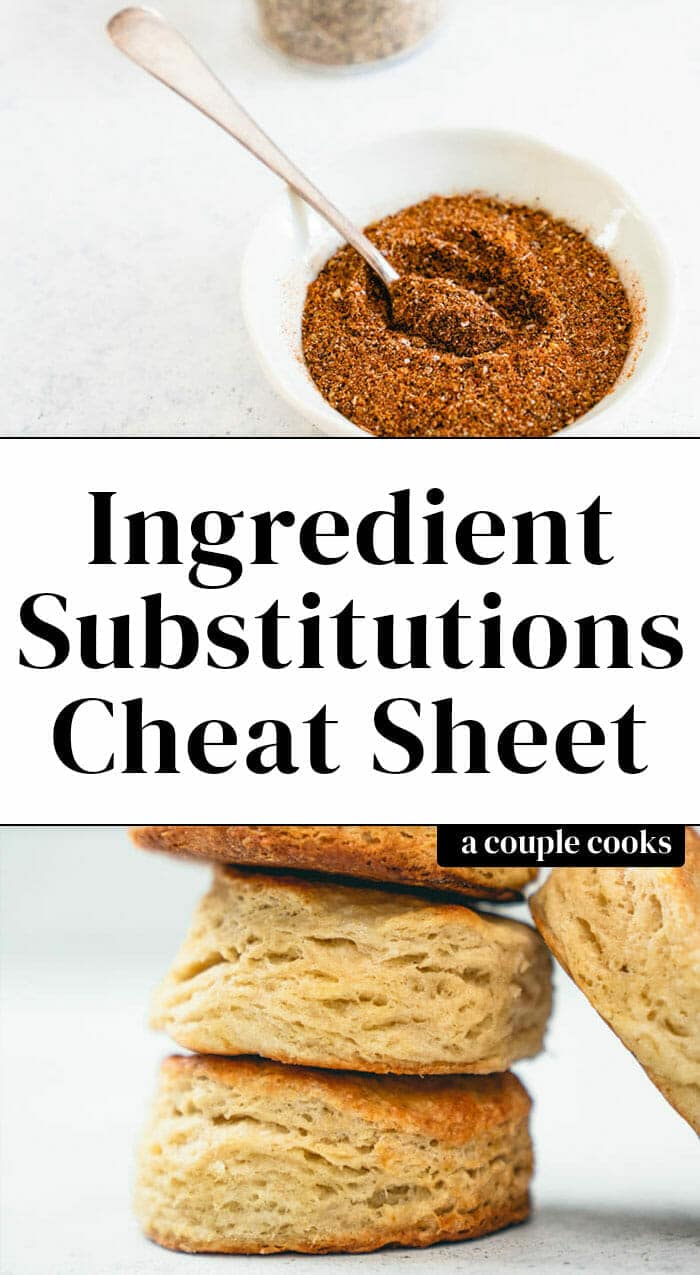 Ingredient Substitutions Cheat Sheet! A Couple Cooks