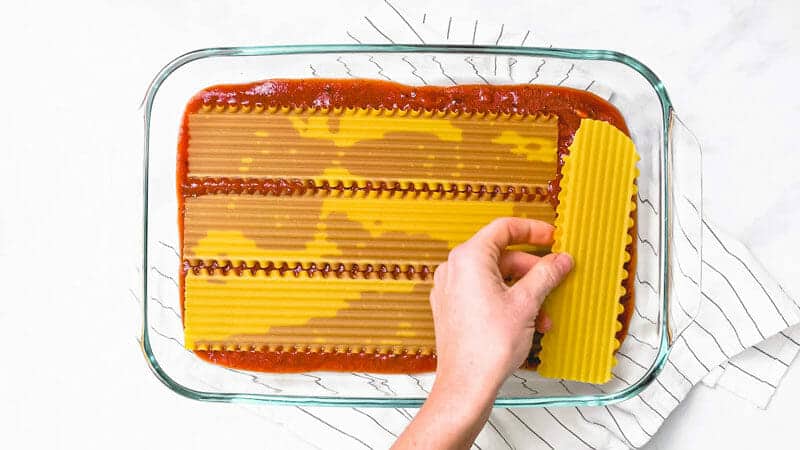 Layering lasagna: step 1