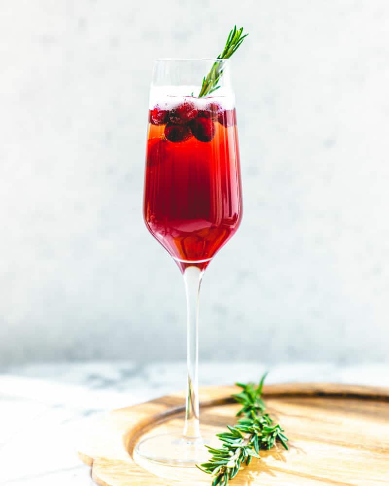 Cranberry champagne cocktail