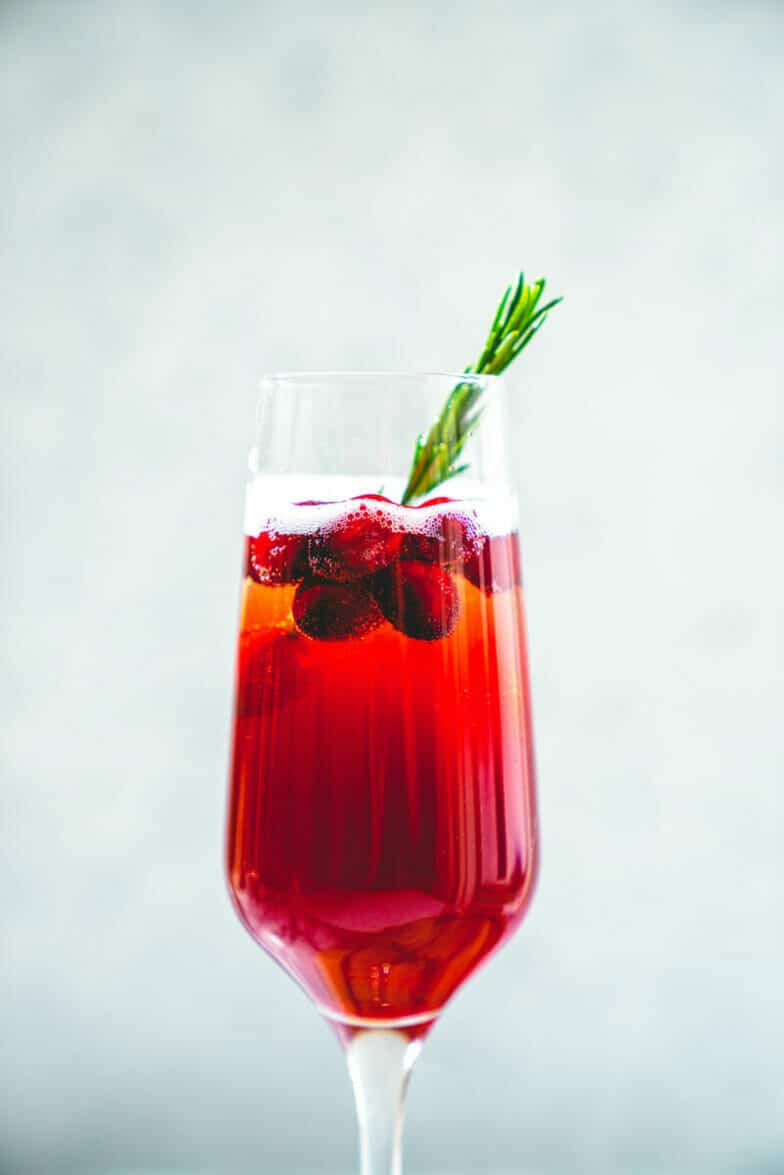 Poinsettia (Cranberry Champagne Cocktail) A Couple Cooks