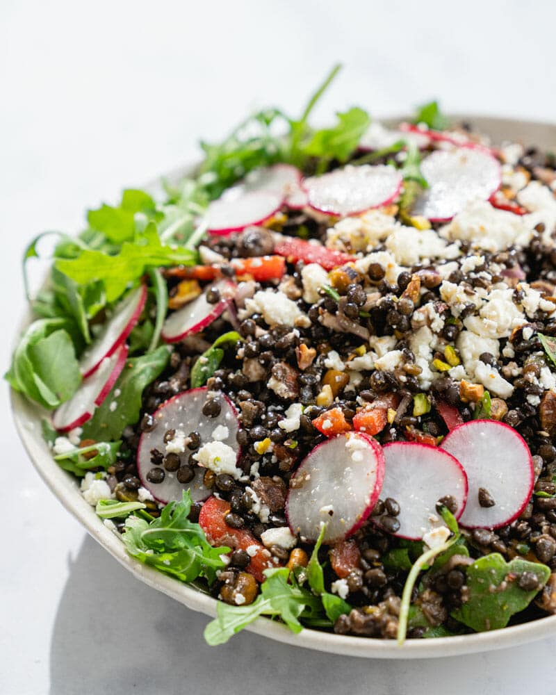 Lentil salad with feta