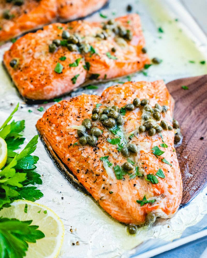 Broiled salmon