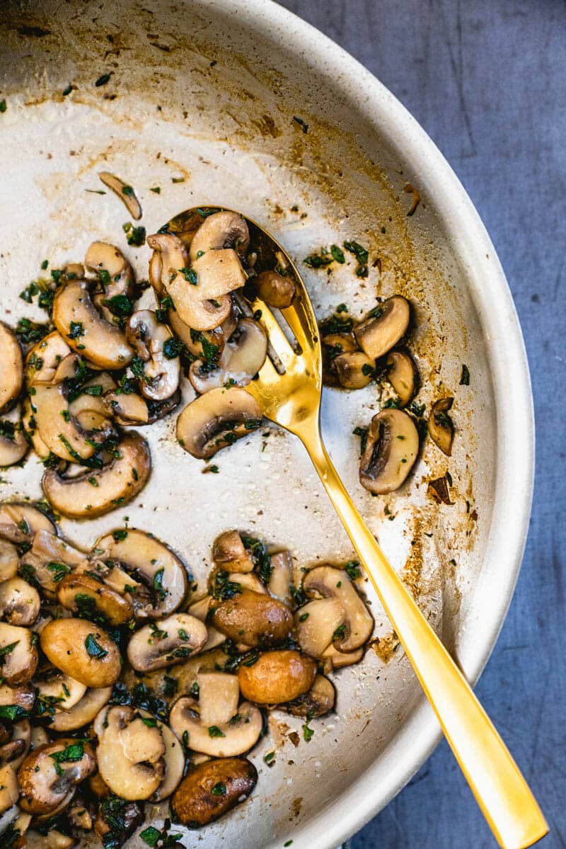 Mushrooms in pan