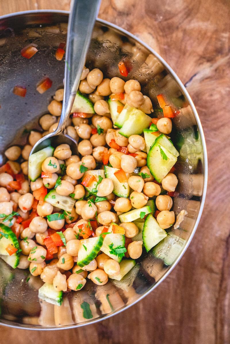 Simple Chickpea Salad 5 Minute Lunch Idea A Couple Cooks