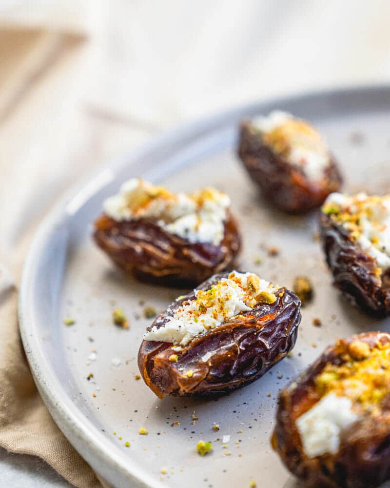 Goat cheese stuffed dates