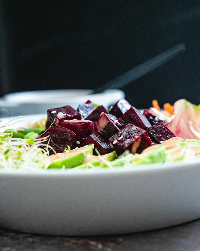 Marinaded beet poke