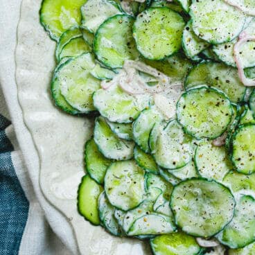 Cucumber salad with sour cream