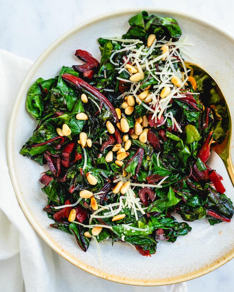 Rainbow chard recipe with pine nuts